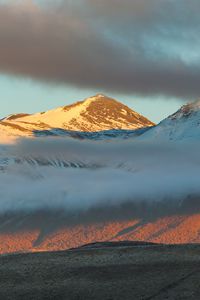 Preview wallpaper mountains, rocks, peaks, clouds, snowy