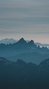 Preview wallpaper mountains, rocks, peaks, distance, fog