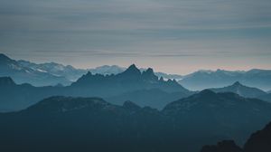 Preview wallpaper mountains, rocks, peaks, distance, fog