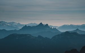 Preview wallpaper mountains, rocks, peaks, distance, fog