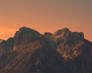 Preview wallpaper mountains, rocks, peaks, evening
