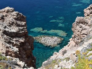 Preview wallpaper mountains, rocks, reefs, sea, nature