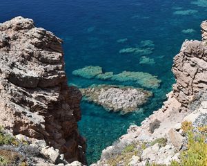 Preview wallpaper mountains, rocks, reefs, sea, nature