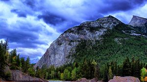 Preview wallpaper mountains, rocks, river, trees