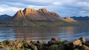 Preview wallpaper mountains, rocks, sea, stones, landscape