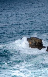 Preview wallpaper mountains, rocks, sea, waves, splashes, nature