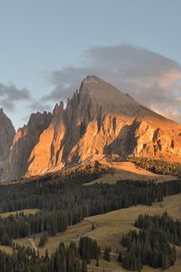 Preview wallpaper mountains, rocks, shadows, trees, valley