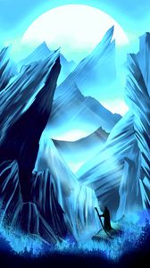 Preview wallpaper mountains, rocks, silhouette, travel, art