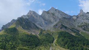 Preview wallpaper mountains, rocks, sky, trees, nature