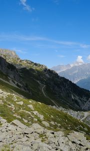 Preview wallpaper mountains, rocks, slope, shadow, landscape