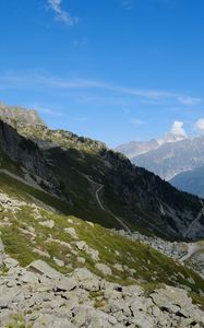 Preview wallpaper mountains, rocks, slope, shadow, landscape