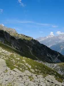 Preview wallpaper mountains, rocks, slope, shadow, landscape