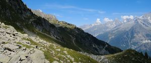 Preview wallpaper mountains, rocks, slope, shadow, landscape