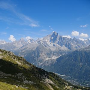 Preview wallpaper mountains, rocks, slope, grass, stones, nature