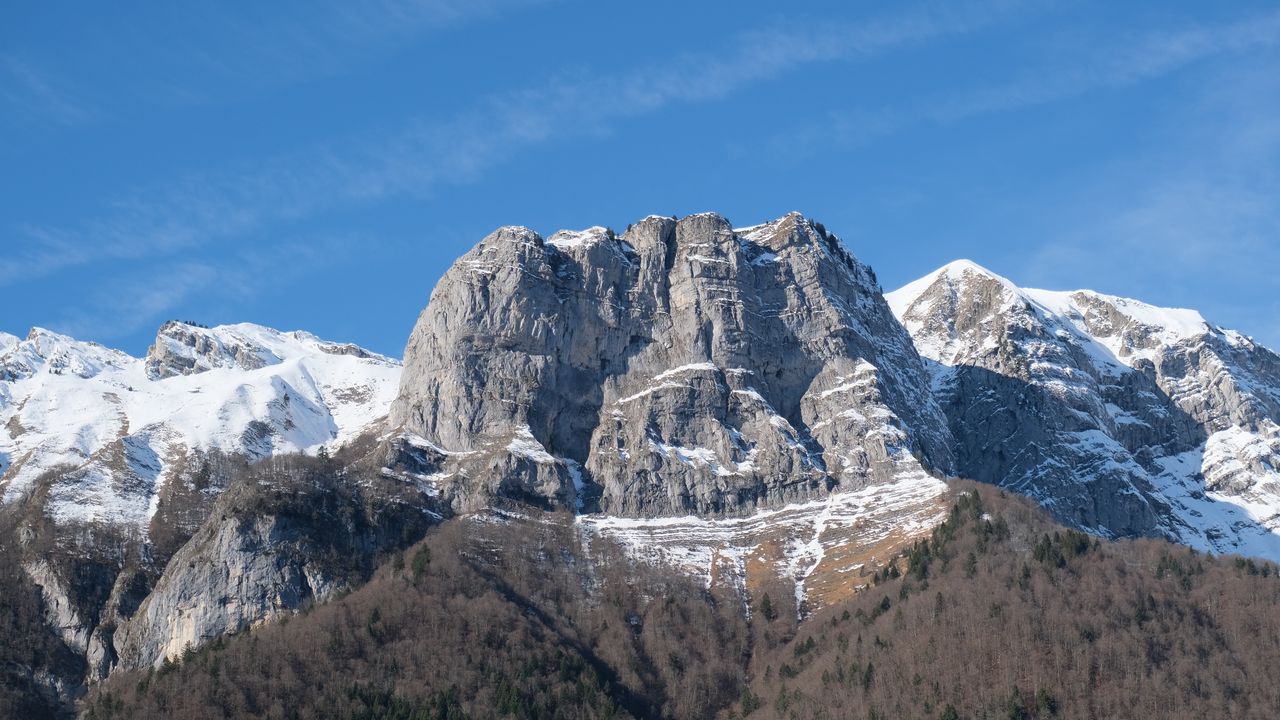 Wallpaper mountains, rocks, slope, trees, nature