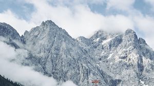 Preview wallpaper mountains, rocks, slope, cable car, trees