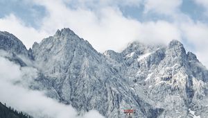 Preview wallpaper mountains, rocks, slope, cable car, trees