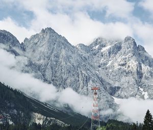 Preview wallpaper mountains, rocks, slope, cable car, trees