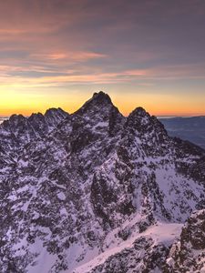 Preview wallpaper mountains, rocks, snow, relief