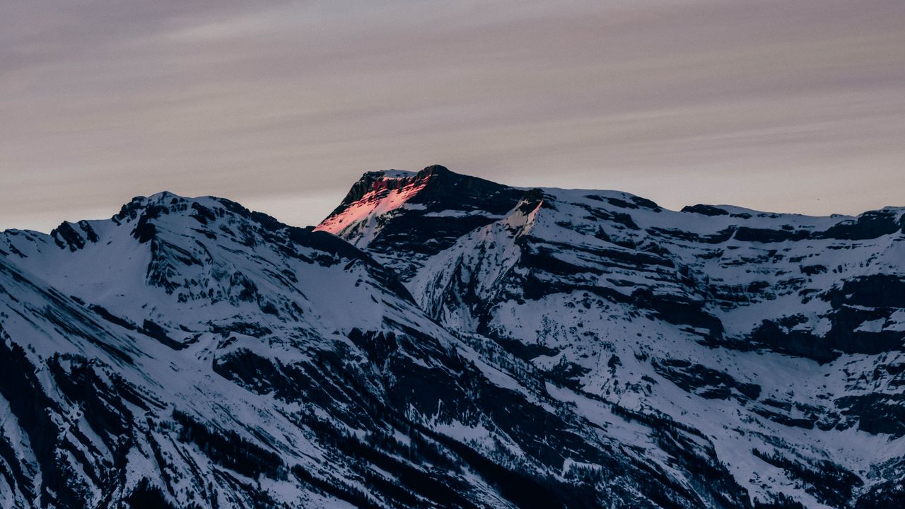 Wallpaper mountains, rocks, snow, snowy, sky