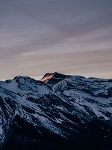 Preview wallpaper mountains, rocks, snow, snowy, sky