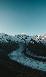 Preview wallpaper mountains, rocks, snow, snowy, relief, sky