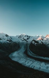 Preview wallpaper mountains, rocks, snow, snowy, relief, sky