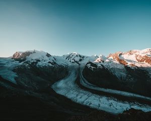 Preview wallpaper mountains, rocks, snow, snowy, relief, sky