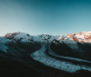 Preview wallpaper mountains, rocks, snow, snowy, relief, sky