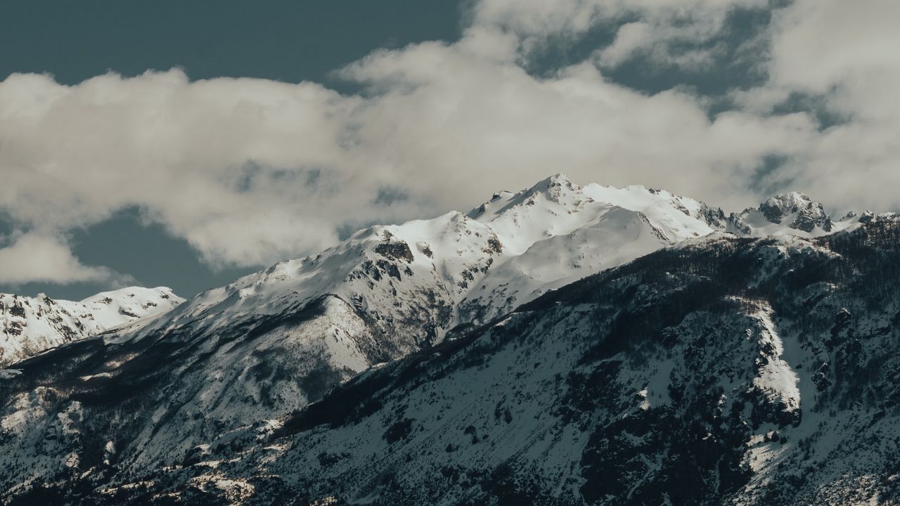 Wallpaper mountains, rocks, snow, snowy, peaks, sky