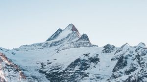 Preview wallpaper mountains, rocks, snow, snowy, sky, slope