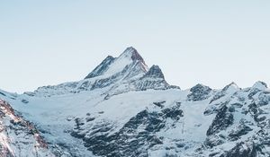 Preview wallpaper mountains, rocks, snow, snowy, sky, slope