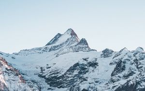 Preview wallpaper mountains, rocks, snow, snowy, sky, slope