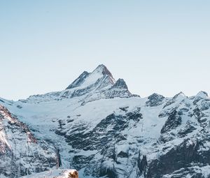 Preview wallpaper mountains, rocks, snow, snowy, sky, slope