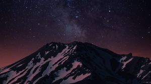 Preview wallpaper mountains, rocks, snow, stars, night