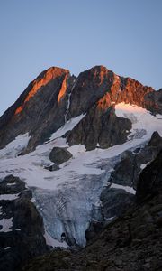 Preview wallpaper mountains, rocks, snow, snowy, relief, slope