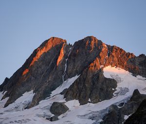 Preview wallpaper mountains, rocks, snow, snowy, relief, slope