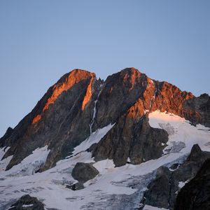 Preview wallpaper mountains, rocks, snow, snowy, relief, slope