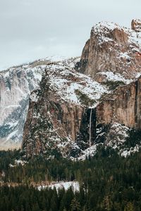 Preview wallpaper mountains, rocks, snow, trees, landscape, winter