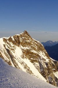 Preview wallpaper mountains, rocks, snow, cover, peak, height, silence