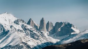 Preview wallpaper mountains, rocks, snowy, landscape