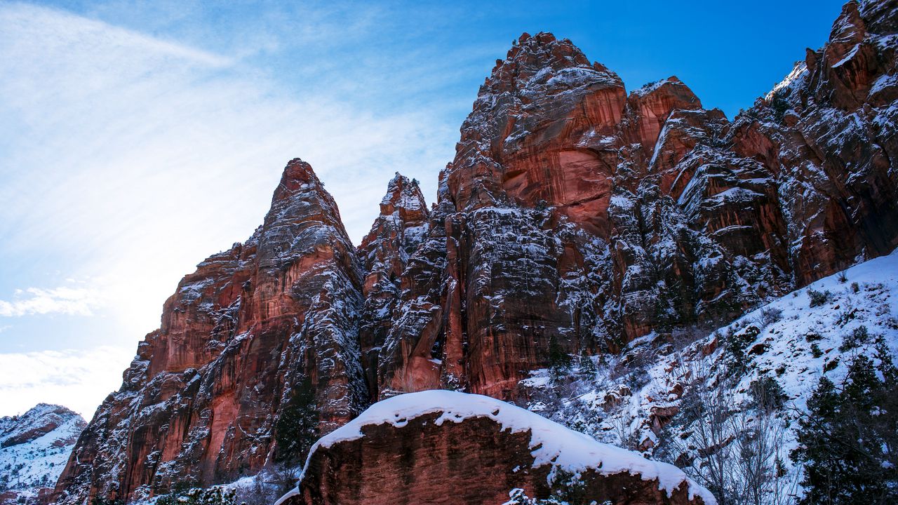 Wallpaper mountains, rocks, stone, steep, snowy