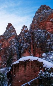 Preview wallpaper mountains, rocks, stone, steep, snowy