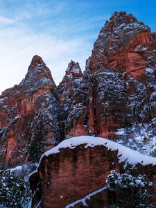 Preview wallpaper mountains, rocks, stone, steep, snowy