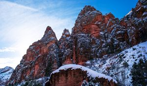 Preview wallpaper mountains, rocks, stone, steep, snowy