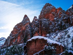 Preview wallpaper mountains, rocks, stone, steep, snowy