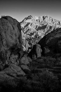 Preview wallpaper mountains, rocks, stones, relief, bw