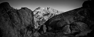 Preview wallpaper mountains, rocks, stones, relief, bw