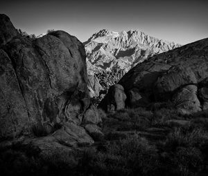 Preview wallpaper mountains, rocks, stones, relief, bw