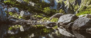 Preview wallpaper mountains, rocks, stones, lake, reflection